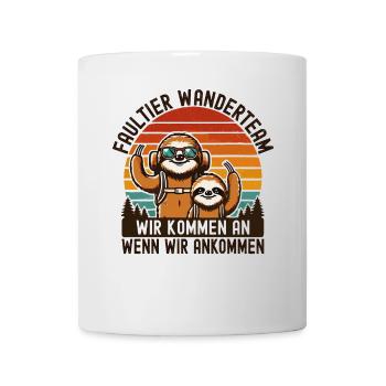 Wandern Wanderer Berge Faultier Wanderteam Wander - Tasse - Weiß - Vorne