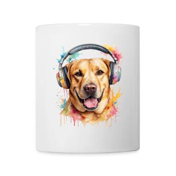 Labrador Retriever Kopfhörer Hund Tier Print - Tasse - Weiß - Vorne