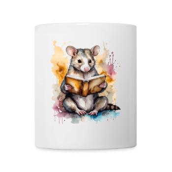 Possum Lecture Coloré Animal Design Imprimer - Mug blanc - blanc - Devant