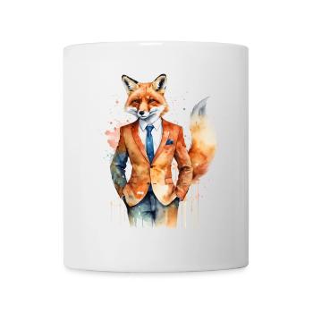 Fuchs Anzug Bunt Tier Design Print - Tasse - Weiß - Vorne