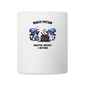Süße Katzen brauen und trinken Kaffee Halloween - Tasse - Weiß - Vorne