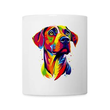 Rhodesian Ridgeback Popart Arc-en-ciel Chiens colorés - Mug blanc - blanc - Devant