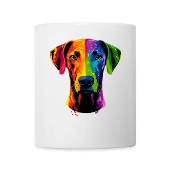 Rhodesian Ridgeback Popart Arc-en-ciel Chiens colorés - Mug blanc - blanc - Devant