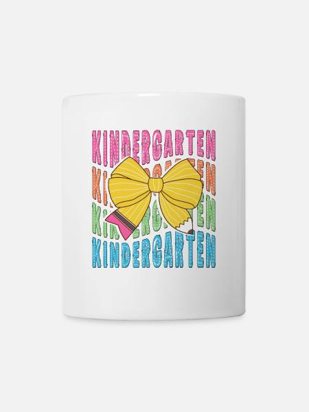 Coquette Bow Pencil Kindergarten Teacher Kids Back - Mug - white