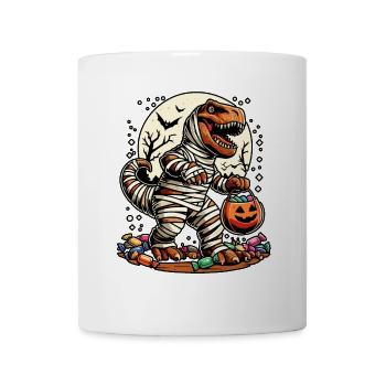 Funny T-Rex Mummy Loves Candy - Mug - white - Front