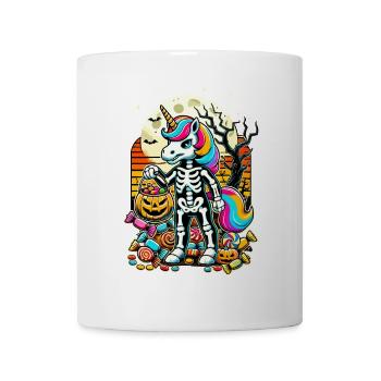 Drôle de squelette de licorne aime les bonbons - Mug blanc - blanc - Devant