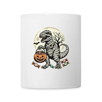 Funny T-Rex Mummy Loves Candy - Mug - white - Front