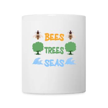 Save More Bees Plant More Trees Clean The Seas - Tasse - Weiß - Vorne