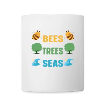 Save More Bees Plant More Trees Clean The Seas - Tasse - Weiß - Vorne