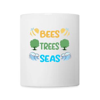 Save More Bees Plant More Trees Clean The Seas - Tasse - Weiß - Vorne