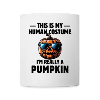 C’est mon costume humain, je suis vraiment une citrouille - Mug blanc - blanc - Devant