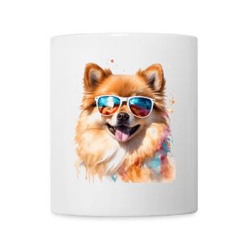 Pomeranian Pomeranian Sunglasses Dog Print - Mug - white - Front