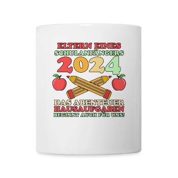 Parents Écolier École primaire Première classe Inscription - Mug blanc - blanc - Devant