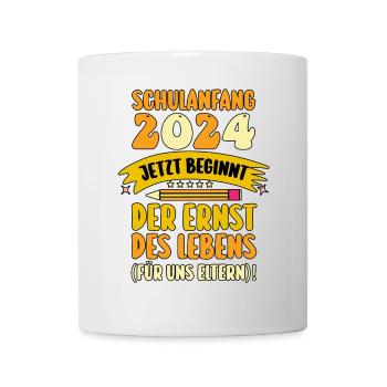 Eltern Schulkind Grundschule Erste Klasse Einschul - Tasse - Weiß - Vorne