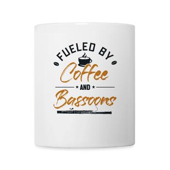 Befeuert von Kaffee und Fagotten Aerophon-Musik - Tasse - Weiß - Vorne
