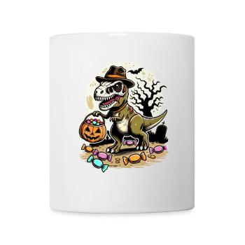 Drôle de T-Rex Zombie Aime Les Bonbons - Mug blanc - blanc - Devant