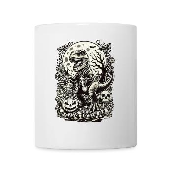 Drôle T-Rex Zombie Aime Bonbons Halloween - Mug blanc - blanc - Devant