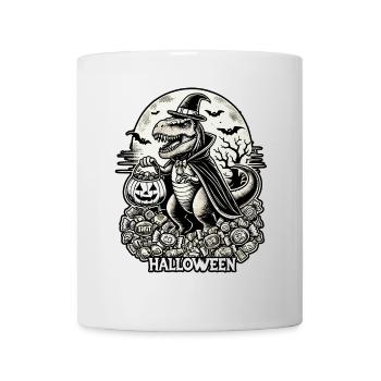 La sorcière drôle d'Halloween T-Rex adore les bonbons - Mug blanc - blanc - Devant