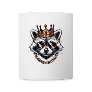 Cool Raccoon King with Crown Urban Swag - Mug - white - Front