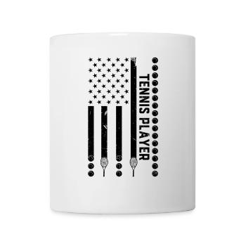 Joueur de tennis US Flag Tennis - Mug blanc - blanc - Devant