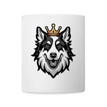 Border Collie Tête de Chien Couronne - Mug blanc - blanc - Devant