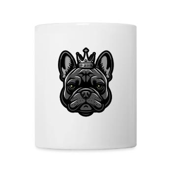 Französische Bulldogge Hund Krone - Tasse - Weiß - Vorne