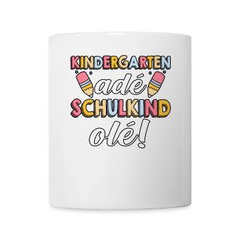 1st class school child beginning of school kindergarten day care E - Mug - white - Front