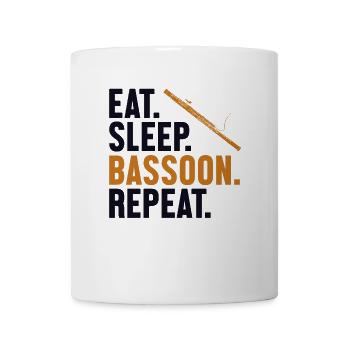 Essen Schlaf Fagott Wiederholen Fagott Instrument Musik - Tasse - Weiß - Vorne