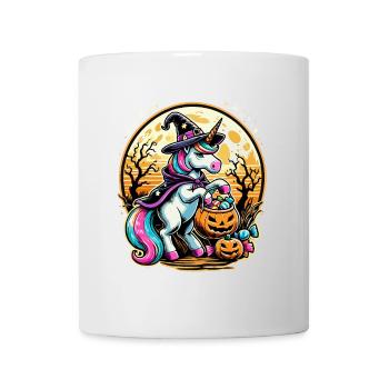 Lustiges Hexen Einhorn Halloween Trick or Treat - Tasse - Weiß - Vorne