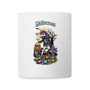 Drôle de licorne zombie aime les bonbons - Mug blanc - blanc - Devant