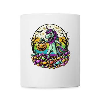 Funny Zombie Unicorn Loves Candy - Mug - white - Front