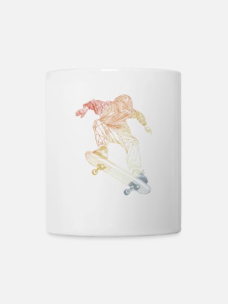 Skateboarder Line Art Retro - Tasse - Weiß