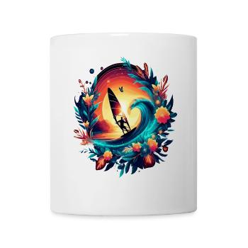 Véliplanchiste Tropical Sunset tro - Mug blanc - blanc - Devant