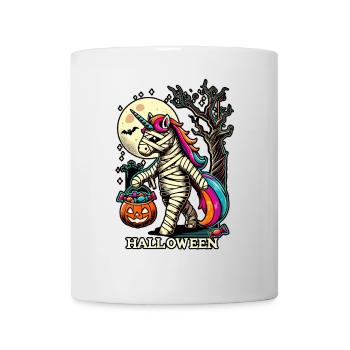 Drôle de licorne momie aime les bonbons - Mug blanc - blanc - Devant
