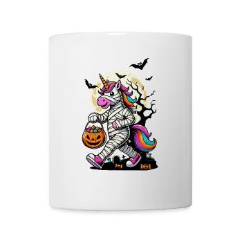 Drôle de licorne momie aime les bonbons - Mug blanc - blanc - Devant