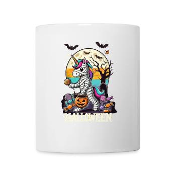 Lustige Einhorn Mumie Liebt Süßigkeiten - Tasse - Weiß - Vorne