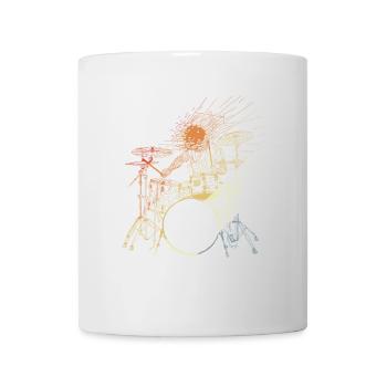 Schlagzeuger Vintage Look - Tasse - Weiß - Vorne