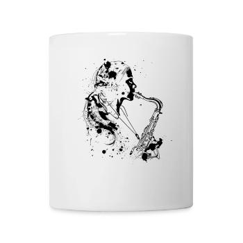 Saxophoniste Street Art - Mug blanc - blanc - Devant