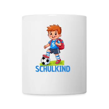 Schulkind Fußball Einschulung Geschenk - Tasse - Weiß - Vorne