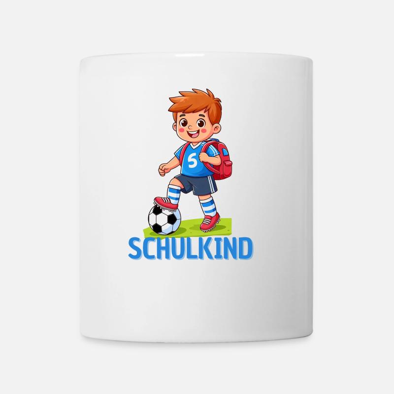 Schulkind Fußball Einschulung Geschenk - Tasse - Weiß