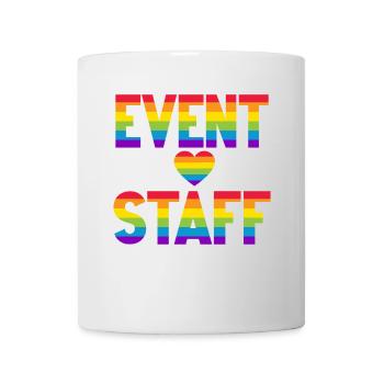 Event Staff Front Design Party Crew Pride LGBT - Tasse - Weiß - Vorne