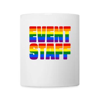 Event Staff Front Design Party Crew Pride LGBT - Tasse - Weiß - Vorne