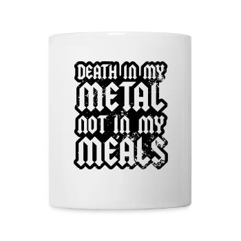 La mort dans mon métal Pas dans mes repas Végétarien Végétalien - Mug blanc - blanc - Devant