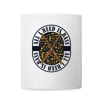Alles, was ich höre, ist Bassfagott, Instrument, Aerophon - Tasse - Weiß - Vorne