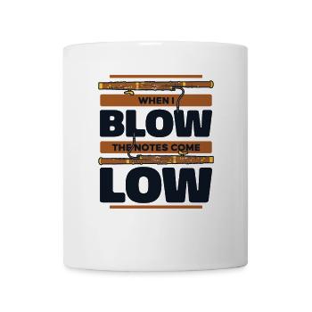 Wenn ich die Noten blase, kommen die Töne tief Aerophon Musik - Tasse - Weiß - Vorne