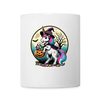Drôle de sorcière licorne veut des bonbons - Mug blanc - blanc - Devant