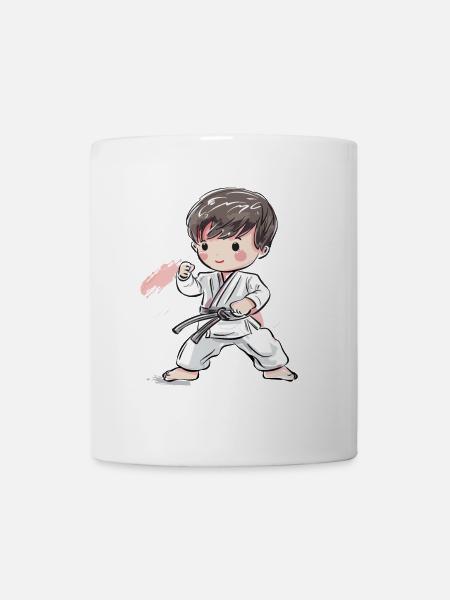 Karate Junge Comic Stil - Tasse - Weiß