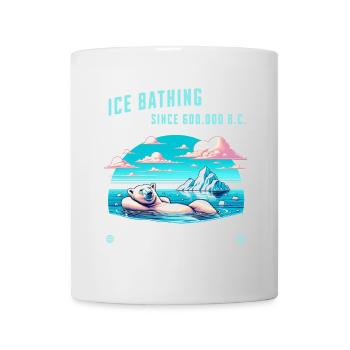 Ours polaire détendu lors d’un bain de glace dans l’Arctique - Mug blanc - blanc - Devant