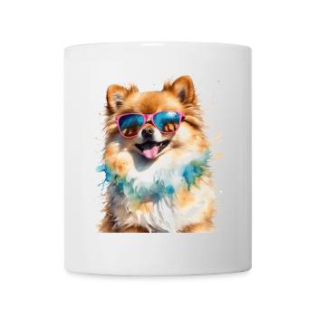 Pomeranian Pomeranian Sunglasses Dog Print - Mug - white - Front