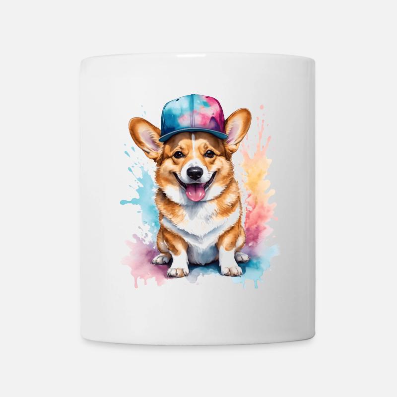Corgi Snapback Cap chien drôle animal Design Print - Mug blanc - blanc